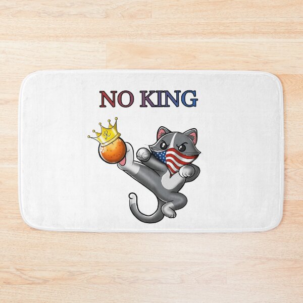 Item preview, No King Cat – Anti Monarchy Protest Design designed and sold by BlackCat Vibe.