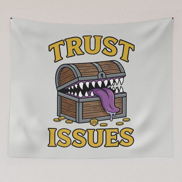 Item preview, Trust Issues - Funny RPG Mimic Monster designed and sold by DigitalGlade.