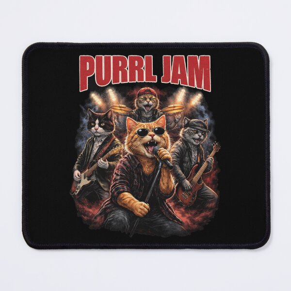 Item preview, Purrl Jam – Funny Cat Grunge Rock Parody designed and sold by DogLord.