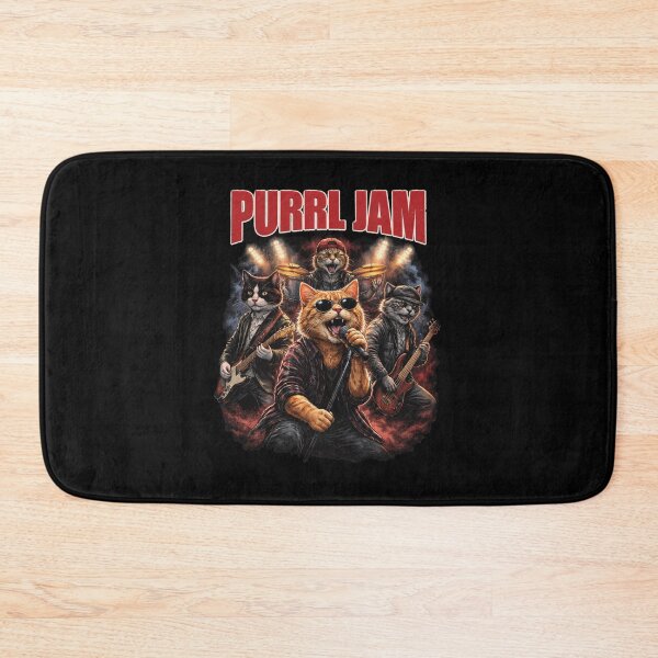 Item preview, Purrl Jam – Funny Cat Grunge Rock Parody designed and sold by DogLord.