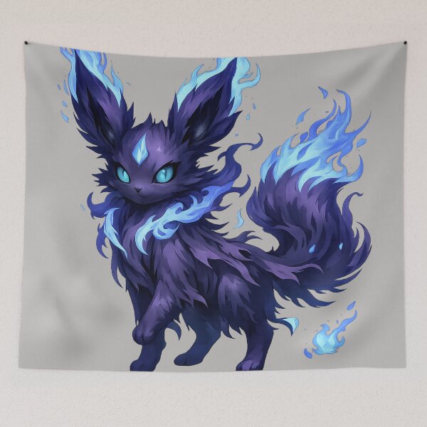 Item preview, Spookeon Ghost-Type Eeveelution Fan Art Imagined | Blue Flame Spectral Fox designed and sold by designsbyhw.