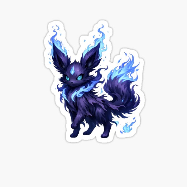 Spookeon Ghost-Type Eeveelution Fan Art Imagined | Blue Flame Spectral Fox Sticker