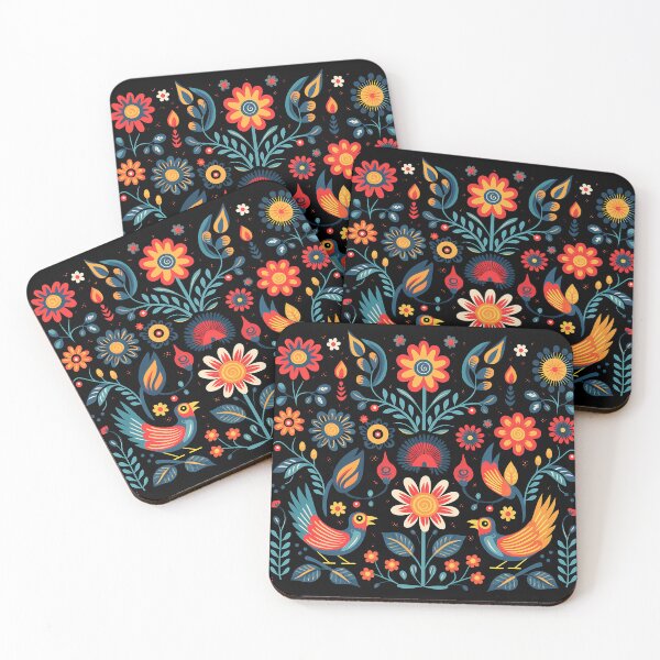 Item preview, Folk Art Birds Floral Garden designed and sold by Goneportergone.