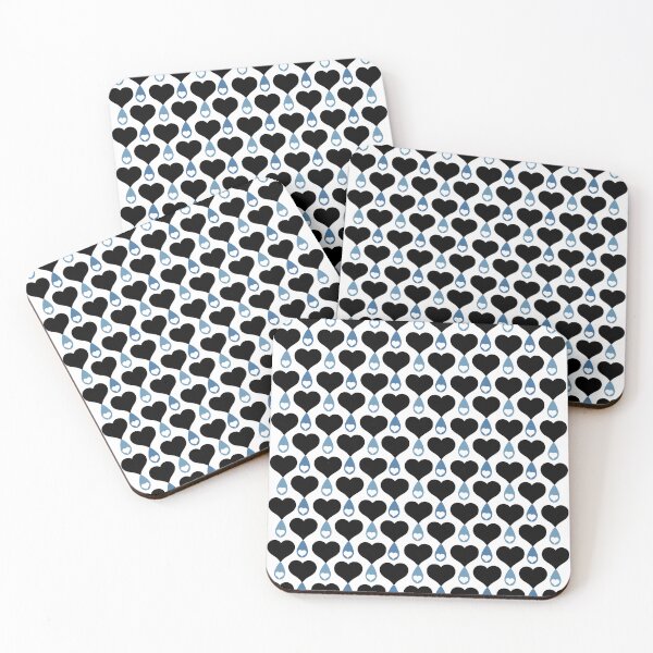 Item preview, Black Blue & White Love Teardrops on White designed and sold by Digitalmyth's Designs.