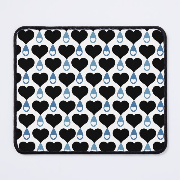Item preview, Black Blue & White Love Teardrops on White designed and sold by Digitalmyth's Designs.