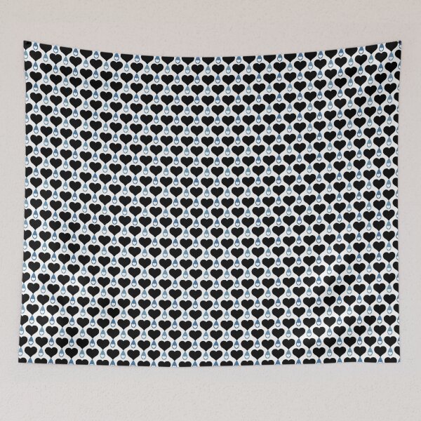 Item preview, Black Blue & White Love Teardrops on White designed and sold by Digitalmyth's Designs.