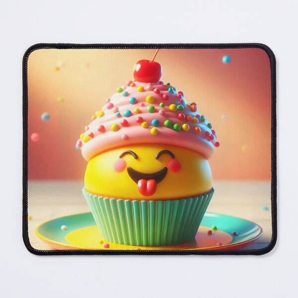 Item preview, Funny Smiling Cupcake Kawaii Dessert Treat designed and sold by AI-Only Creations.
