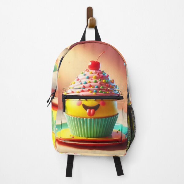 Item preview, Funny Smiling Cupcake Kawaii Dessert Treat designed and sold by AI-Only Creations.