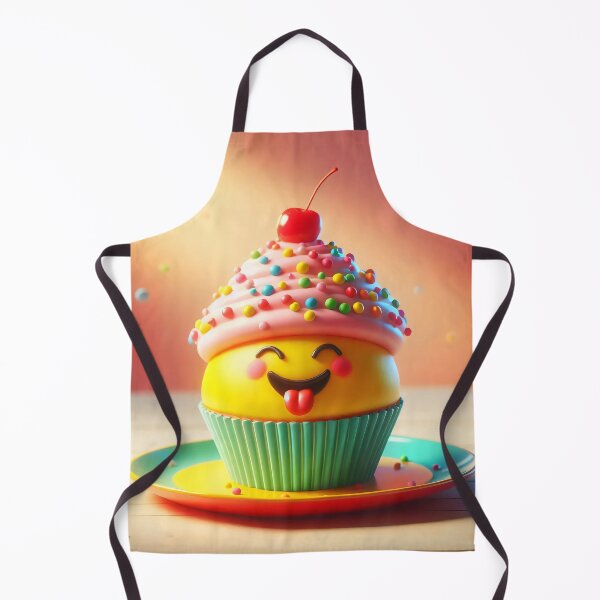 Item preview, Funny Smiling Cupcake Kawaii Dessert Treat designed and sold by AI-Only Creations.