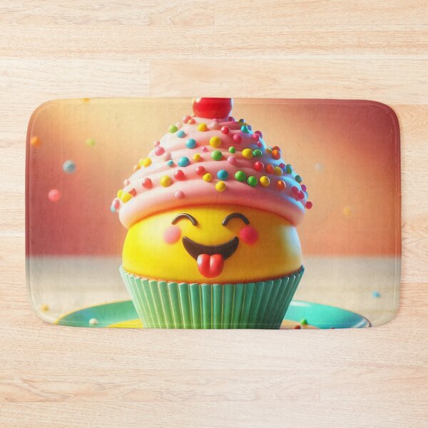 Item preview, Funny Smiling Cupcake Kawaii Dessert Treat designed and sold by AI-Only Creations.