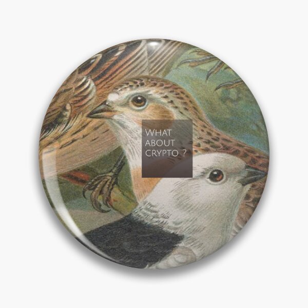 Item preview, What About Crypto Funny Vintage Bird Illustration Sticker Sarcastic Finance Humor Gift Crypto Meme designed and sold by Veryfinedesign.