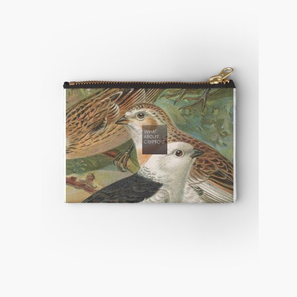 Item preview, What About Crypto Funny Vintage Bird Illustration Sticker Sarcastic Finance Humor Gift Crypto Meme designed and sold by Veryfinedesign.