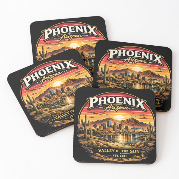 Item preview, Phoenix Arizona Retro Skyline – Valley of the Sun Vintage Desert Sunset designed and sold by Laughprints.