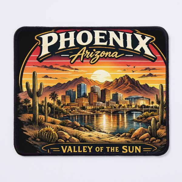 Item preview, Phoenix Arizona Retro Skyline – Valley of the Sun Vintage Desert Sunset designed and sold by Laughprints.
