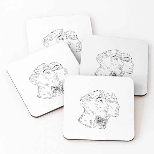 Item preview, Copy of Akhenaten & Nefertiti · Ancient Egypt Illustration · Pharaoh and Queen · Black and White Historical Art Print designed and sold by Atropa Parcae.