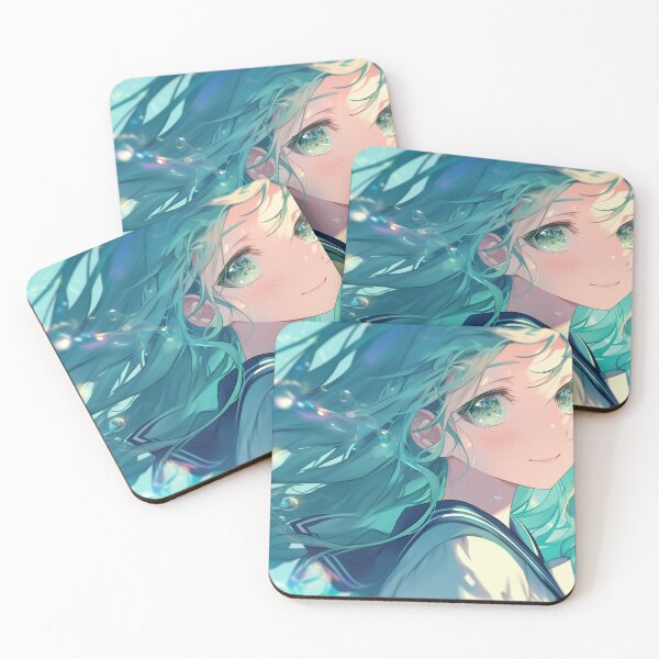 Item preview, cute anime school girl, gentle smilegentle smile designed and sold by PandaKunst.