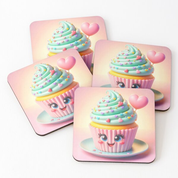 Item preview, Cute Flirty Cupcake Kawaii Sweet Treat designed and sold by AI-Only Creations.