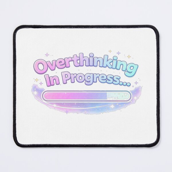 Item preview, Overthinking In Progress Sticker – Relatable Mental Loading Meme designed and sold by CaptainDude.