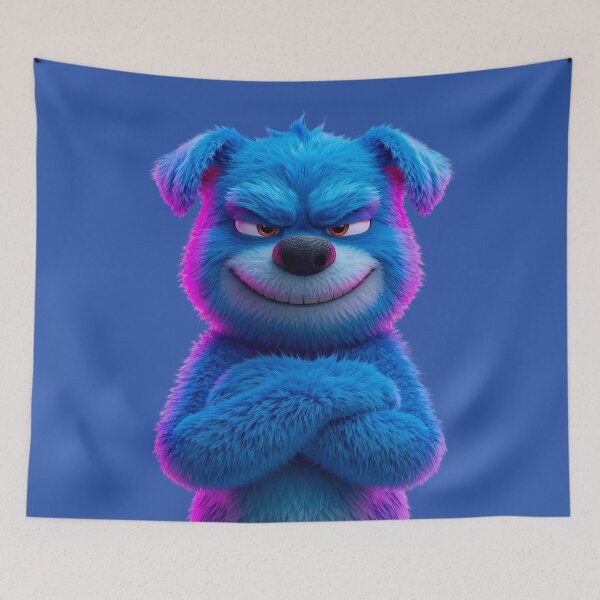 Item preview, Grumpy Blue Fluffy Monster Sassy Attitude designed and sold by VantagePrints.