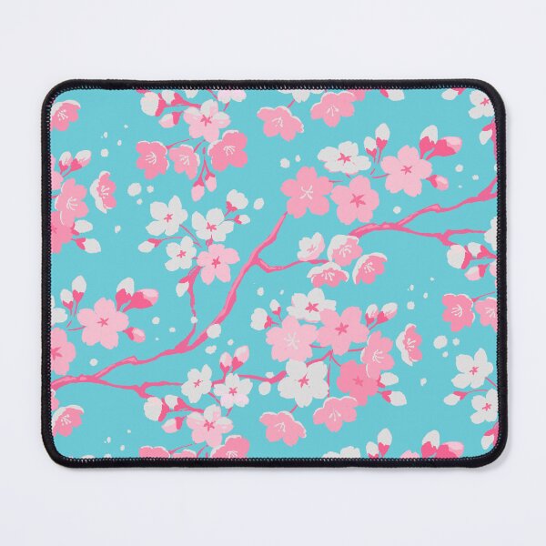Item preview, Cute Pink Sakura Pattern on a Turquoise background. Cherry Blossom Floral Aesthetic designed and sold by AnGoArt.
