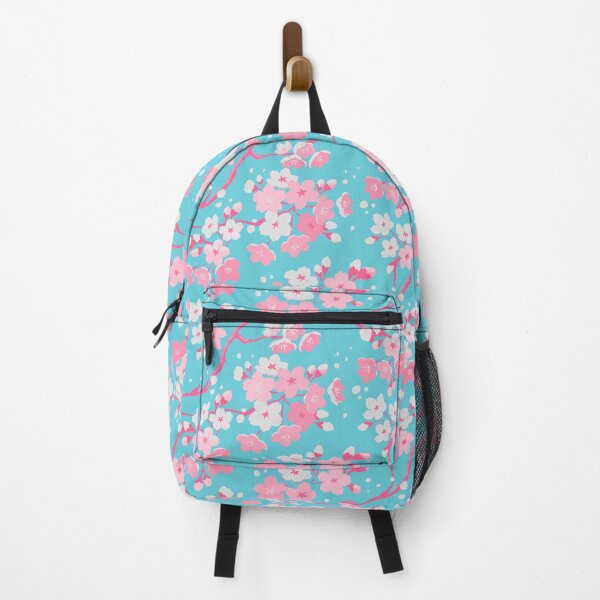 Item preview, Cute Pink Sakura Pattern on a Turquoise background. Cherry Blossom Floral Aesthetic designed and sold by AnGoArt.