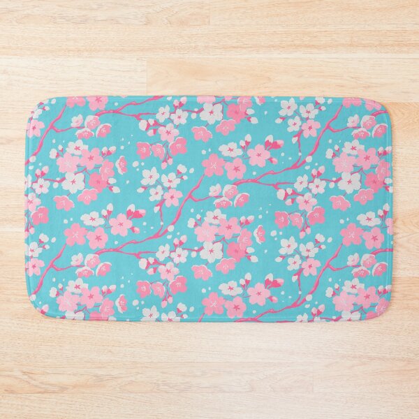 Item preview, Cute Pink Sakura Pattern on a Turquoise background. Cherry Blossom Floral Aesthetic designed and sold by AnGoArt.