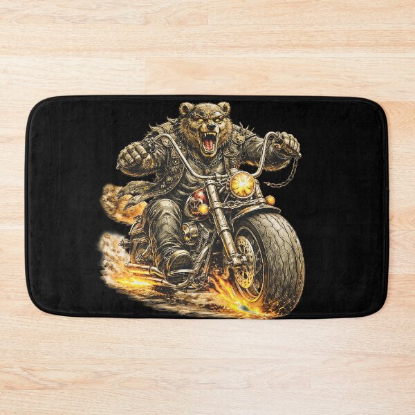 Item preview, Brutal Bear Biker on Custom Chopper – Hand Drawn Colored Pencil Sticker Illustration designed and sold by Felixuss.
