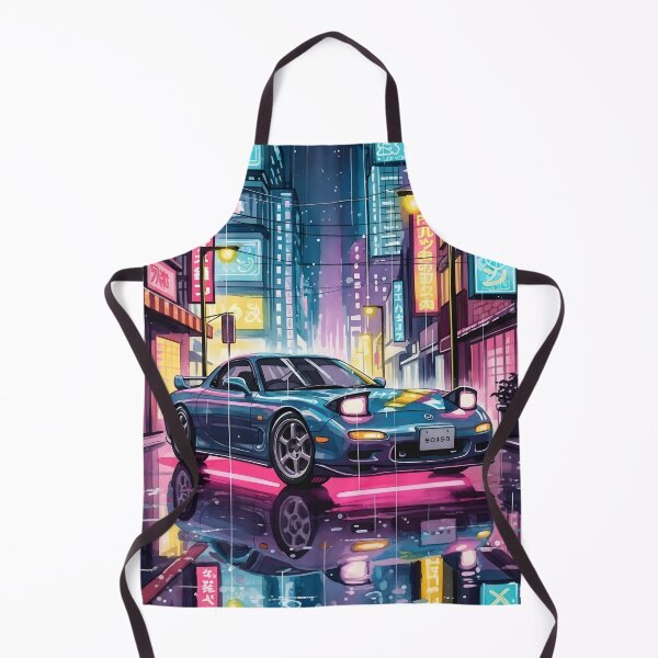 Item preview, Mazda RX-7 FD Cyberpunk Neon Night JDM Japanese Street Car Art designed and sold by Motorline44.