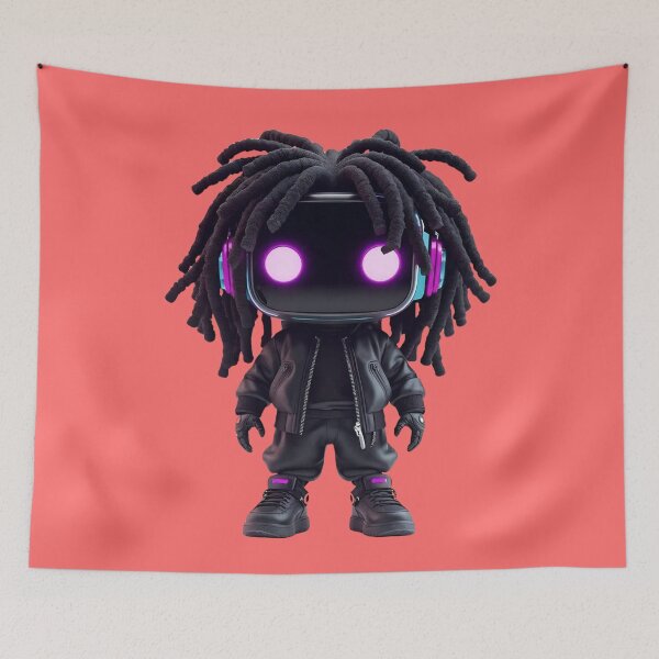 Item preview, Cyberpunk Neon Robot Kid designed and sold by VantagePrints.