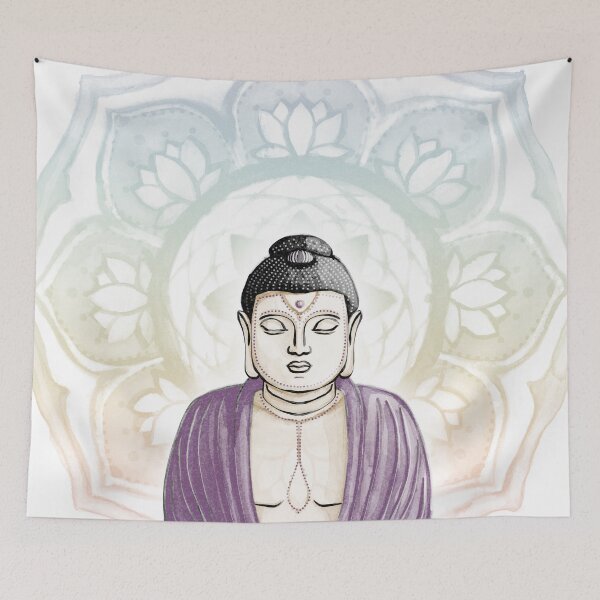 Item preview, Buddha Padma Watercolor - Fawn Coal Plum - Rainbow Sorbet Halo designed and sold by Irene Estelle.