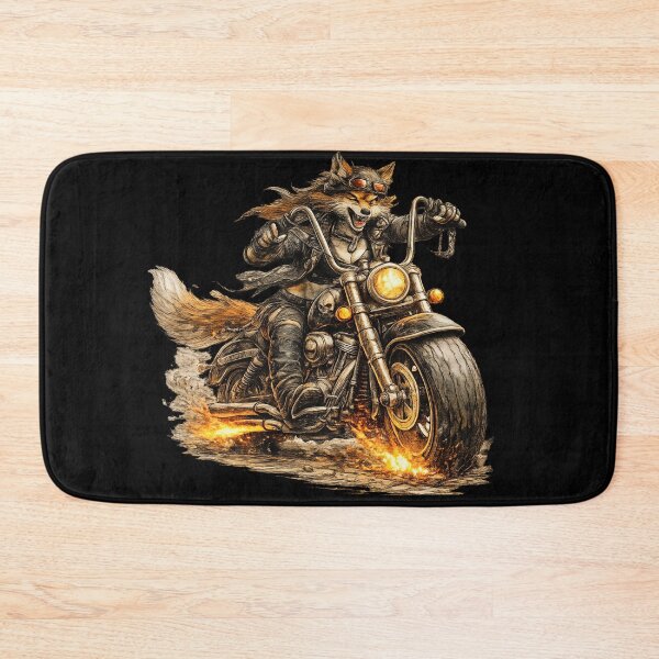 Item preview, Fierce Fox Biker on Custom Chopper – Hand Drawn Colored Pencil Sticker Illustration designed and sold by Felixuss.