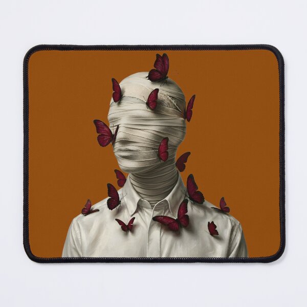 Item preview, Surreal Bandaged Man With Red Butterflies designed and sold by VantagePrints.