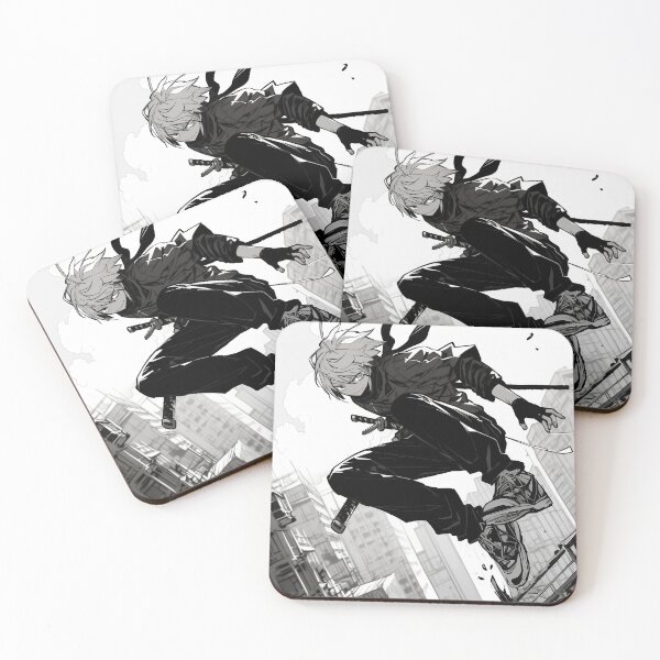 Item preview, ninja jumping across rooftops designed and sold by PandaKunst.