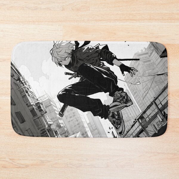 Item preview, ninja jumping across rooftops designed and sold by PandaKunst.