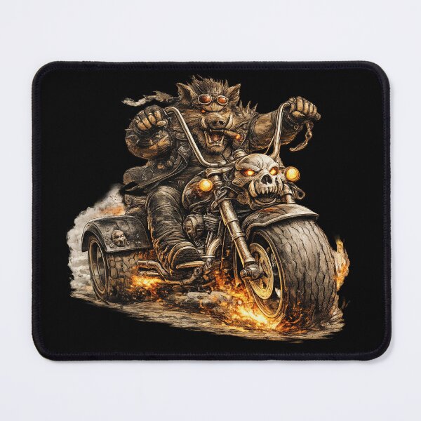 Item preview, Brutal Boar Biker on Custom Trike – Hand Drawn Colored Pencil Sticker Illustration designed and sold by Felixuss.
