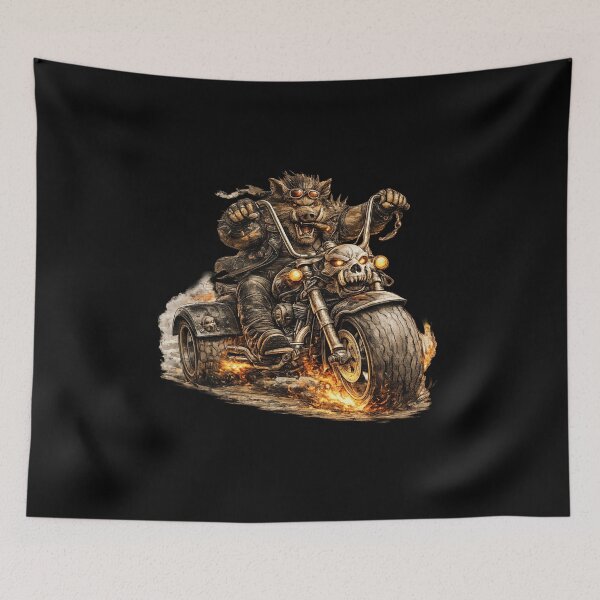 Item preview, Brutal Boar Biker on Custom Trike – Hand Drawn Colored Pencil Sticker Illustration designed and sold by Felixuss.