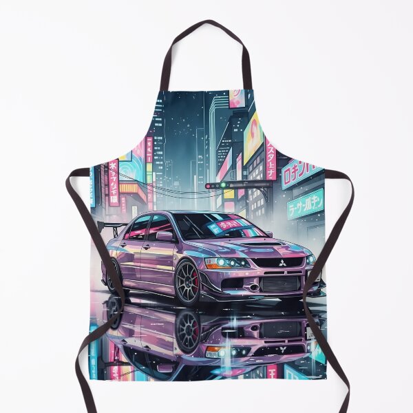 Item preview, Mitsubishi Lancer Evolution IX Cyberpunk Neon City JDM Street Racing Car Art designed and sold by Motorline44.