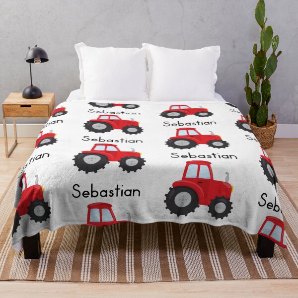 Item preview, Sebastian Personalized Red Tractor designed and sold by lifeintoart.