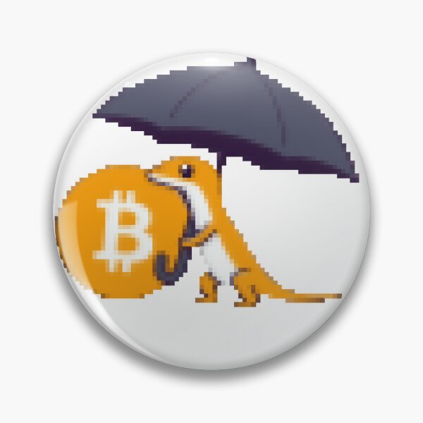 Item preview, Pixel Art Lizard Protecting Bitcoin Umbrella designed and sold by Heaton-B-Design.