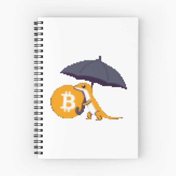Item preview, Pixel Art Lizard Protecting Bitcoin Umbrella designed and sold by Heaton-B-Design.