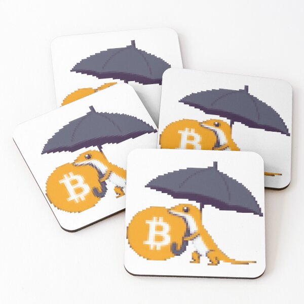Item preview, Pixel Art Lizard Protecting Bitcoin Umbrella designed and sold by Heaton-B-Design.