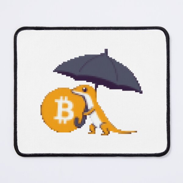 Item preview, Pixel Art Lizard Protecting Bitcoin Umbrella designed and sold by Heaton-B-Design.