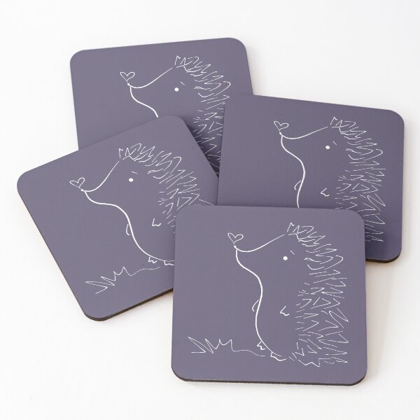 Item preview, Hedgehog Minimalist Hand Drawn White Line Art Illustration designed and sold by StructureMeBG.