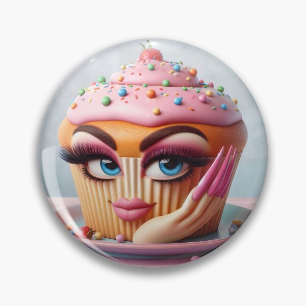 Item preview, Sassy Glam Cupcake With Long Lashes designed and sold by AI-Only Creations.