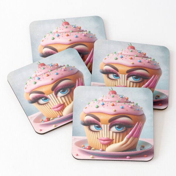 Item preview, Sassy Glam Cupcake With Long Lashes designed and sold by AI-Only Creations.