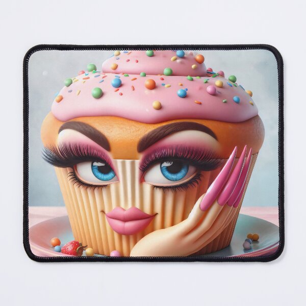 Item preview, Sassy Glam Cupcake With Long Lashes designed and sold by AI-Only Creations.