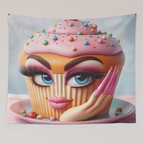 Item preview, Sassy Glam Cupcake With Long Lashes designed and sold by AI-Only Creations.