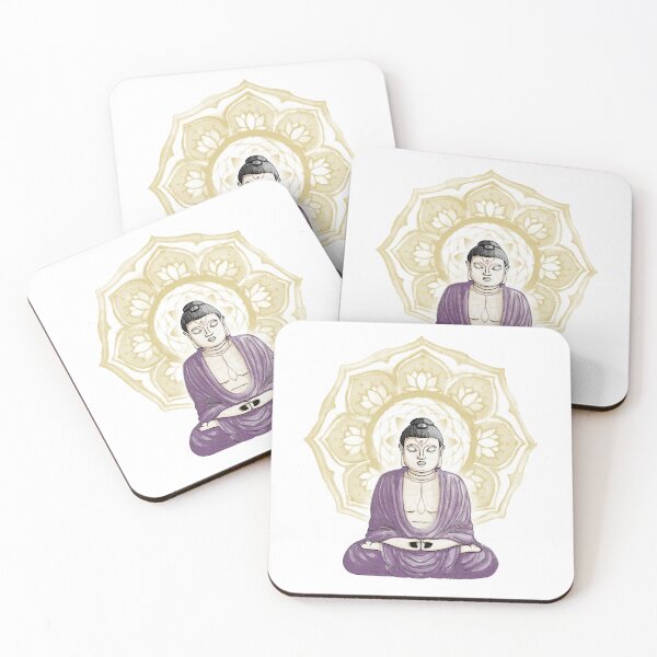 Item preview, Buddha Padma Watercolor - Fawn Coal Plum - Saffron Halo designed and sold by Irene Estelle.