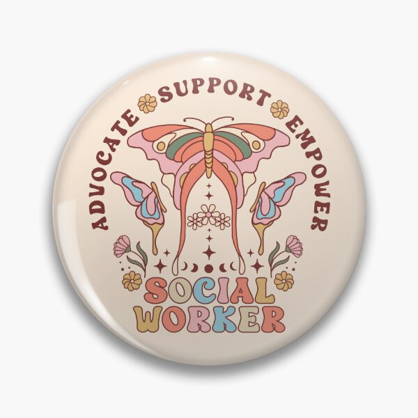 Item preview, Social Worker Retro Butterfly designed and sold by EmeraldSunInspo.