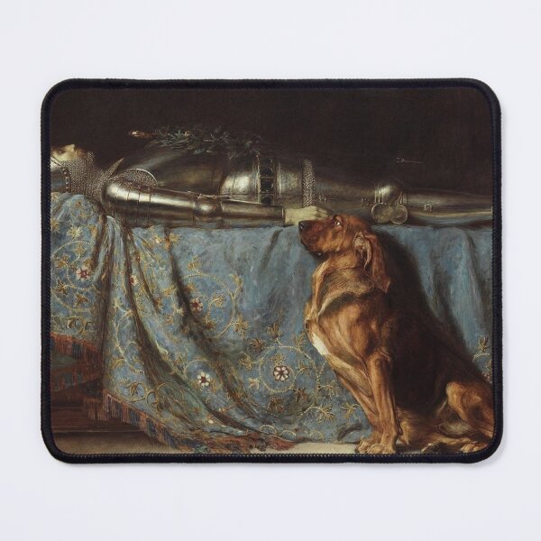 Item preview, Victorian Painting Loyal Dog Mourning Knight Vintage Art Lovers designed and sold by RickE.